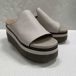 Naked Feet Flow 10652 Shoes Womens Size 8 Beige Platform Wedge Slide Sandals